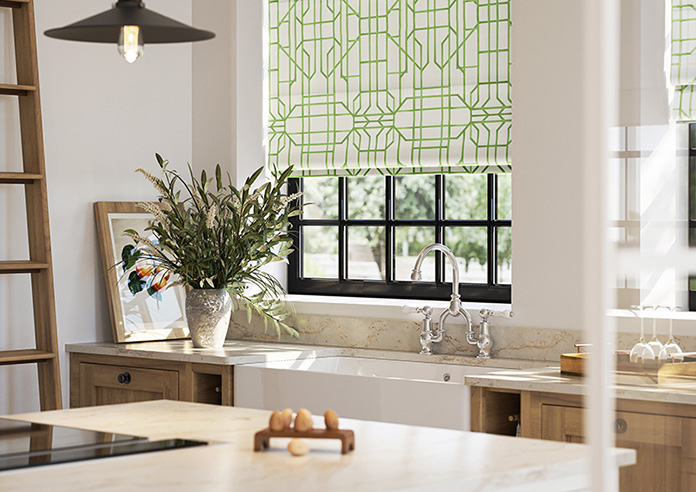 Bamboo Candy, Green White - Roman Blind - Image 5